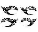 【Shiseikokusai 】 仮装 シール ハロウィンメイク タトゥーシール アイメイク ブラック2種類 (1種類2枚) 2個セット(yantiezhi-2zhong-01)