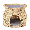 猫ベッド ペットハウス 猫ちぐら キャットハウス ペットベッド 猫の家 猫ハウス ドーム型 夏 冬 暖かい 隠れ家 木製 寝床 隠れる場所 2段ベッド うさぎ 洗える かご