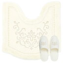 DaiDo 大同 トイレマット 62×62cm スリッパ 2点セット ブリンク アイボリー