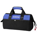 WORKPRO ツールバッグ 工具差し入れ 道具袋 工具バッグ 大口収納 600Dオックスフォード ワイドオープン 幅33cm