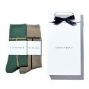 <公式>シックストックス - 2足入りギフトパックセット トートバッグ付き- ソックス メンズ レディース プレゼント 日本製 靴下 CHICSTOCKS (LINE トープ×ネイビー/LINE マツバ×キャメル, L)
