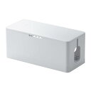 サンワダイレクト ケーブルボックス 幅34×奥行15×高さ14cm ABS樹脂 コンセント隠し 電源タップ 収納 ケーブル 配線ボックス ホワイト 200-CB090W