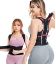 YIMEIER 腰用 コルセット 姿勢ベルト 薄型 通気性 サポーターベルト 姿勢 女性用 背中 サポーター 通気性 ストレッチ 装着簡単 ベルト(ブラック, ...