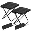 KeiSquare 折りたたみ椅子 アウトドアチェア キャンプ椅子 コンパクト 瞬間収納 折り畳み 椅子 ミニサイズ キャンプ BBQ ハイキング お花見 軽量 1個セット 2個セット (2個セット, Black)