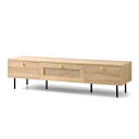 ワイエムワールド テレビ台 ローボード 幅140cm ラタン調 テレビボード 32型 40型 50型 オーク 00-100153