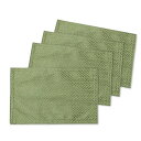 Cleib ヘリンボーン柄 撥水加工 ティーマット 4枚組み 約20x30cm グリーン FS006