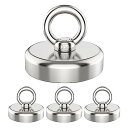 YESCUT 超強力 マグネット フック 【4個セット】 耐荷重17kg 直径25mm 304ステンレス製 強力 磁石 防錆 クフック取外可能 キッチン/オフィ...