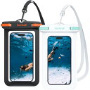2個セット スマホ 防水 ケース IPX8 Lamicall : 海 プール お風呂 すまほ ぼうすい カバー 水中 撮影 顔認証 通話 スマフォ アイホン 携帯 けいたい 首かけ 温泉 海水浴 水泳 潜水 iPhone 16e 16 15 14 plu
