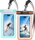 スマホ 防水ケース 2枚セット【完全防水・暗闇で光る蓄光設計】最大7.9インチ対応 IPX8+ スマホケース タッチ操作 高透過率画面 指紋認証/顔認証 水中撮影 ロックがしやすい 両手解放 ストラ