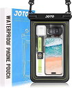 JOTO 防水スマホケース 水に浮く 大容量ドライバッグ IP68認定 完全防塵と防水 お風呂 海 プール 温泉 首掛け式 対応機種:iPhone 16 15 14 13 12 Mini Pro MaxHuawei Xperia android - ブラック