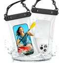 YOSH スマホ防水ケース 水に浮く【大型8.5インチ:iPhone 16 Pro Max/Galaxy S25 Ultra用】iPhone 防水ケース 海 大きめ ぼうすいすまほけーす IPX8認定済み ボタン操作しやすい一体化デザイン 全透明無遮
