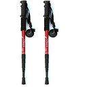リタプロショップ? I型グリップ トレッキングポール 2本セット 登山 杖 ストック トレッキングステッキ (レッド)