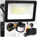 MEIKEE【2024年最新 リモコンと手動操作】センサーライト 人感センサーライト 80W 8000LM LEDセンサーライト 屋外 昼白色 6500K リモコン操作 夜間センサーモード/24Hセンサーモード 無段階調光 常