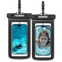 MAIRAN 2枚セット スマホ防水ケース 水中撮影 IPX8認証 熱圧技術防水スマホケース水中・水上で操作できる 良いタッチ感度 ダブルフック・安定性UP 高透過率 7インチ以下全機種対応 携帯カバー