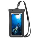 スマホ 防水ケース スマホケース クリア 完全防水 iPhone 海 プール IPX8認定 首かけお風呂 水中撮影 アイフォン ケース 携帯カバー 釣り 雨 潜水 水泳 スキー 温泉適用 7.0インチまで対応android (