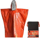 サンウエイ 防災用品 非常用 アルミシート (カサカサ音が少ない 静音) 防水 携帯 ポーチ入 オレンジ ポンチョ タイプ ST-53