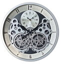 Hnycinj 18インチ オリジナル インダストリアルウォールクロック カチカチしない ヴィンテージ リアルムービングギア 電池式 スチームパンク 装飾 メタ...