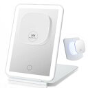 Beautifive LED 女優ミラー 折りたたみ鏡 卓上鏡 ライト付き 化粧鏡 10倍拡大鏡付き マグネティック取り外し可能 持ち運び トラベルミラー 軽量...