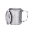 Boundless Voyage チタンマグカップ シングルマグ 300ml 蓋付き 軽量 頑丈 直火 マグカップ 折りたたみハンドル アウトドア クッカー コ...