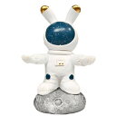 IMPACTオンライン メガネスタンド 宇宙飛行士 うさぎ メガネ置き 眼鏡 サングラス うさ耳 おもしろ (白×青)