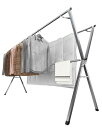 物干しスタンド 屋外 122-200cm 洗濯物干しラック 屋内屋外用 厚みのあるステンレススチール 長さ調節可能 物干しスタンド省スペース 物干しラック 衣類...