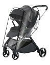LILIWER 乳母車用レインカバー レインカバー フロント開口部フットプロテクション 視界を保護するメッシュ窓 通気性 花粉防止 防風 雪対策 豪雪から身を守る 防雨 防水ジッパー 通気性 ユニ