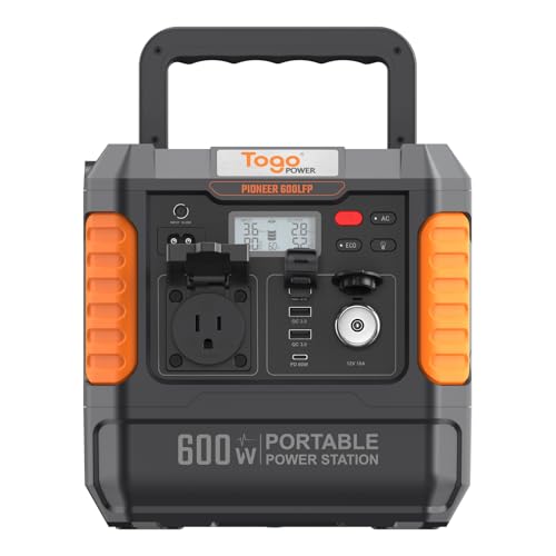 Togo Power ポータブル電源 大容量 560Wh/175000mAh 定格出力600W 瞬間最大1200W 80分急速充電 懐中電灯 リン酸鉄 11年長寿命 4000回サイクル 純正弦波 AC100V 50Hz/60Hz対応 災害用充電器 軽量 持ち運び便利