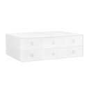 アストロ 小物収納ケース 2段 横置き 半透明 約W32×D24×H10.8cm 収納ボックス 卓上収納 仕切り付き 711-61