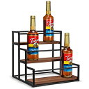 THYGIFTREE コーヒーシロップラックオーガナイザー シロップボトルホルダースタンド コーヒーバー用 3段 12本 シロップ/ワイン/ドレッシング用収納棚 キッチンコーヒーステーション用