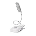 デスクライトクリップ ライト iHaHa LED 360度回転 卓上スタンド 応急ライト乾電池式 スタンド 照明 usb充電 三段階調光 28灯搭載 PC作業・仕事・寝室・卓上・読書・譜面ライト 白光(ホワイト) UL