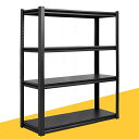 REIBII ラック スチールラック 幅100cm×奥行48cm×高さ145cm 収納棚 4段 メタルラック 高耐荷重180kg/段 組立簡単 高さ調整可能 自由に組み合わせ 収納ラック キッチン 物置 倉庫 ガレージ (1パック)