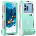 Lanhiem スマホ潜水用ケース iPhone/Samsung/Xiaomiダイビングケース 水中撮影や写真やビデオ用 耐水圧 排気穴 IPX8最高レベル水深さ15mまで潜水可能 水泳 お風呂 海水浴 温泉 お釣り 防水ポーチ スト
