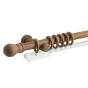 カーテンレール 木製 ダブル ▼100cm 1m ■ウォールナット ●ラウンド キャップ mocca モッカ Z3K