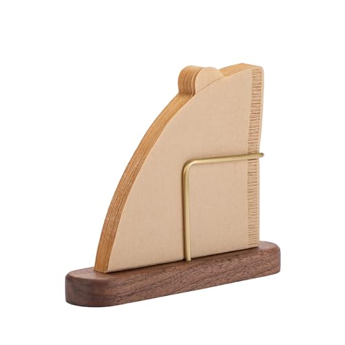 Vandroop コーヒーフィルターケース 木製 ペーパーフィルター 整理 省スペース 収納 フィルターホルダー (ウォールナット)