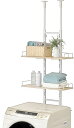 ekans(エカンズ) 棚付きランドリーラック 棚2段 突っ張りタイプ LSH-T200WN (ホワイト×オーク)