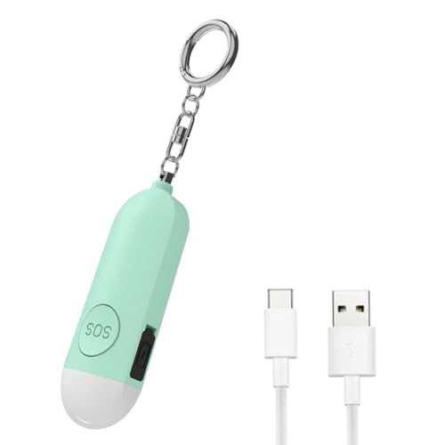 防犯ブザー 防犯アラーム LEDライト付き 130dB 超大音量【YCJDP】防水 USB充電式 電池残量提示 子供 高齢者 女性 シンプル 防犯 ブザー/防犯グッズ ランドセル/キーホルダーなどに掛けられます (