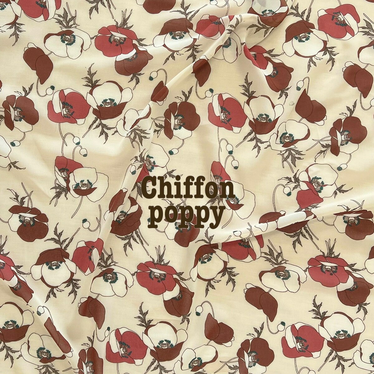 シフォン生地 ポピー �