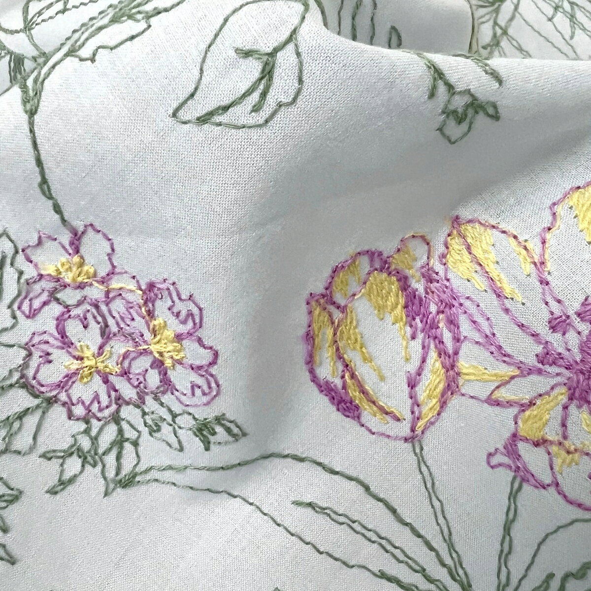 花 刺繍 ローン エンブロイダリー 10cmから