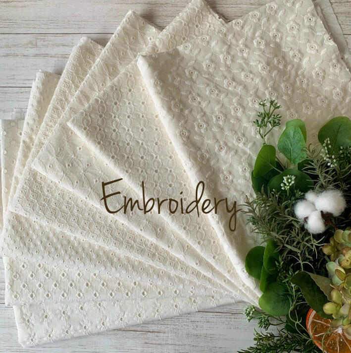 花柄 60ローン 刺繍生地 レース 広幅