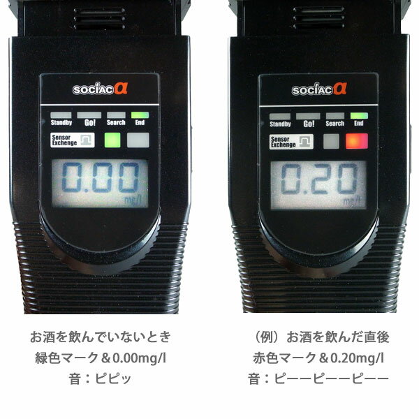 アルコール検知器 ソシアック アルファ α アルコールチェッカー SC-402 送料無料