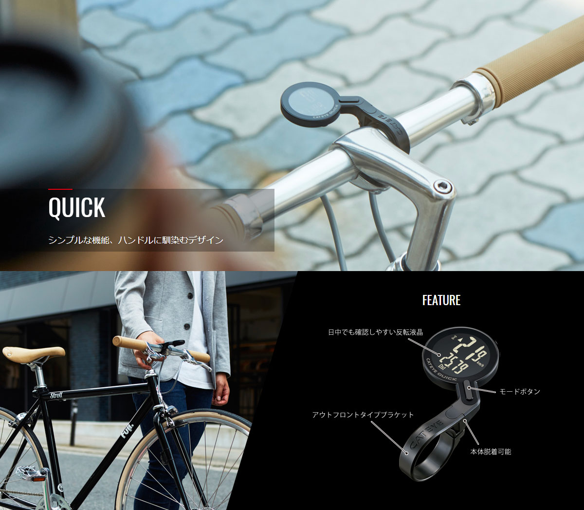 サイクルコンピュータ キャットアイ ワイヤレス サイコン CC-RS100W QUICK 送料無料