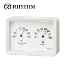 　■　温湿度計 9CZ204SR03 RHYTHM リズム アナログ温湿度計 送料無料 A6サイズのシンプルな温湿度計。 シンプルだからこそ、見やすいフォントを採用し、実用性にもこだわりました。 アナログ温湿度計なので、電池切れの心配もなしのメンテナンスフリーもうれしい点。 丸い角が優しい印象で、清潔感のあるホワイト色の温湿度計。 掛置兼用タイプなので、飽きのこないシンプルな壁掛け温湿度計、卓上温湿度計をお探しの方にオススメ。 リビングだけでなく、書斎や子供部屋、洗面所、オフィス等、どこにおいても馴染みます。 開業祝・開店祝・出産祝などお祝い品としてギフトにもおすすめです。 温湿度計 RHYTHM PLUS 9CZ204SR03はリズム時計工業製。 リズム(RHYTHM) はシチズンブランドの時計を製造・販売している日本の精密機器メーカー。 送料無料。メール便でのお届け。 ・品名　　　A Series A6 温湿度計 ・品番　　　9CZ204SR03 ・温度計　　-20℃〜50℃ ・湿度計　　10％〜80％ ・温度精度　±3℃（温度 10〜40℃、湿度60％の場合） ・湿度精度　±10％（温度 10〜20℃、湿度50〜70％の場合） ・サイズ　　106×148×48mm ・重さ　　　170g ・材質　　　プラスチック枠(PS)、アクリル樹脂