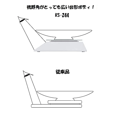 キッチンスケール:台形型の2kgデジタルスケールKS-244 3