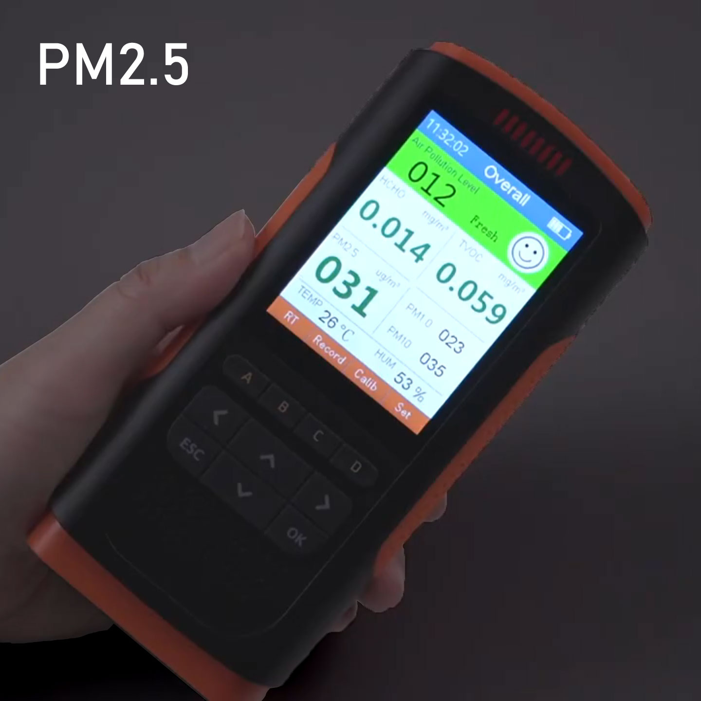 PM2.5測定器 PM1.0/10 濃度 ホルムアルデヒド 空気 TVOC 温湿度 サンワサプライ 送料無料