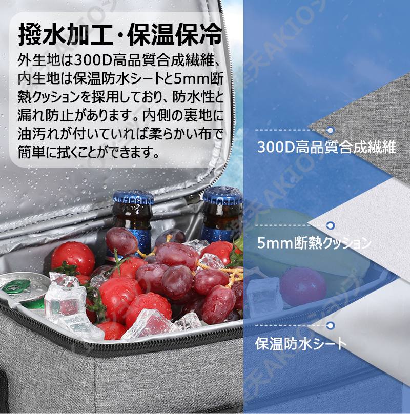 【サイズS/M・防水/保温】ランチバッグ 保温保冷 防水 手提げ 肩掛け 撥水加工 大容量 サイドポケット 耐久性に優れ お弁当袋 弁当箱 アウトドア 通勤 通学 勉強 仕事 旅行 ピクニック 登山 ハイキング かわいい 女の子 男の子 akioshop-10003121 AKIOショップ サンプル画像3