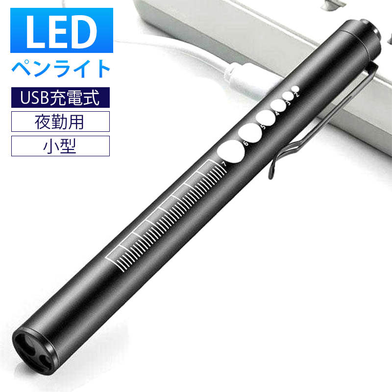 ペンライト led 充電式 USB充電 白色 暖色 瞳孔 懐中電灯 夜勤用 小型 看護師 介護