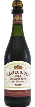 カビッキオーリ　　ランブルスコ　ロッソ　ドルチェ　NV　赤泡　750ml/12本CAVICCHIOLI　LAMBRUSCO ROSSO DOLCE551有名な微発泡の甘口赤ワイン。美しいルビー色イチゴを連想させるソフトで甘い香りと味わい良く冷やしてお楽しみ下さいケース重量：約16kg