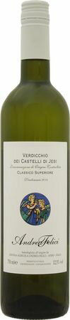 アンドレア　フェリーチ　ヴェルディッキオ　クラシコ　スペリオーレ　（SC)　2022年　白　750ml/12本ANDREA FELICI　VERDICCHIO DEI CASTELLI DI JESI CLASSICO SUPERIORE961綺麗な酸味とミネラル、心地よい余韻。品質の高い果汁が少量ブレンドされ、旨みも感じられる