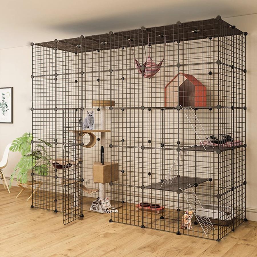 キャットケージ 猫 ケージ トイレ付 大型 キャットケージ ペット 2段 3段 うさぎケージ 屋内猫ベビーサ..