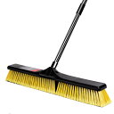 デッキブラシ 60cm広幅 業務用ブラシ ベランダ 掃除ほうき 長さ調節可能 109cm-142cm 6列超耐久ブラシ毛 屋外 庭園 床 玄関 工場 倉